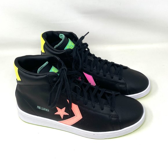 Converse Pro Leather Black Orange Yellow High Top Shoes Men's Sneakers 169651C - Picture 7 of 11